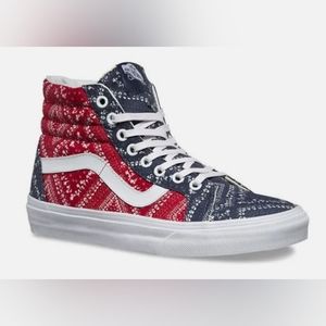 Vans SK8 Hi Reissue Ditsy Bandana Chili Pepper Red Blue